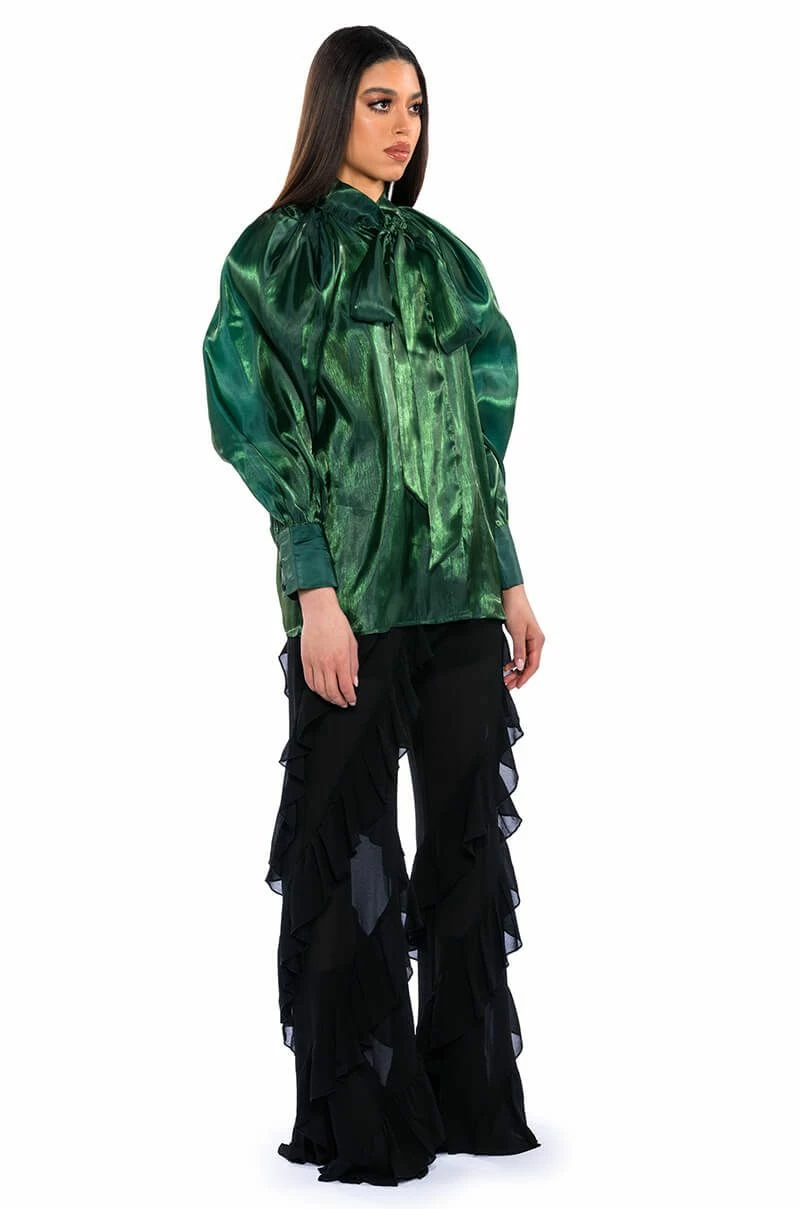 TALULLA TIE NECK LONG SLEEVE BLOUSE - Image 4