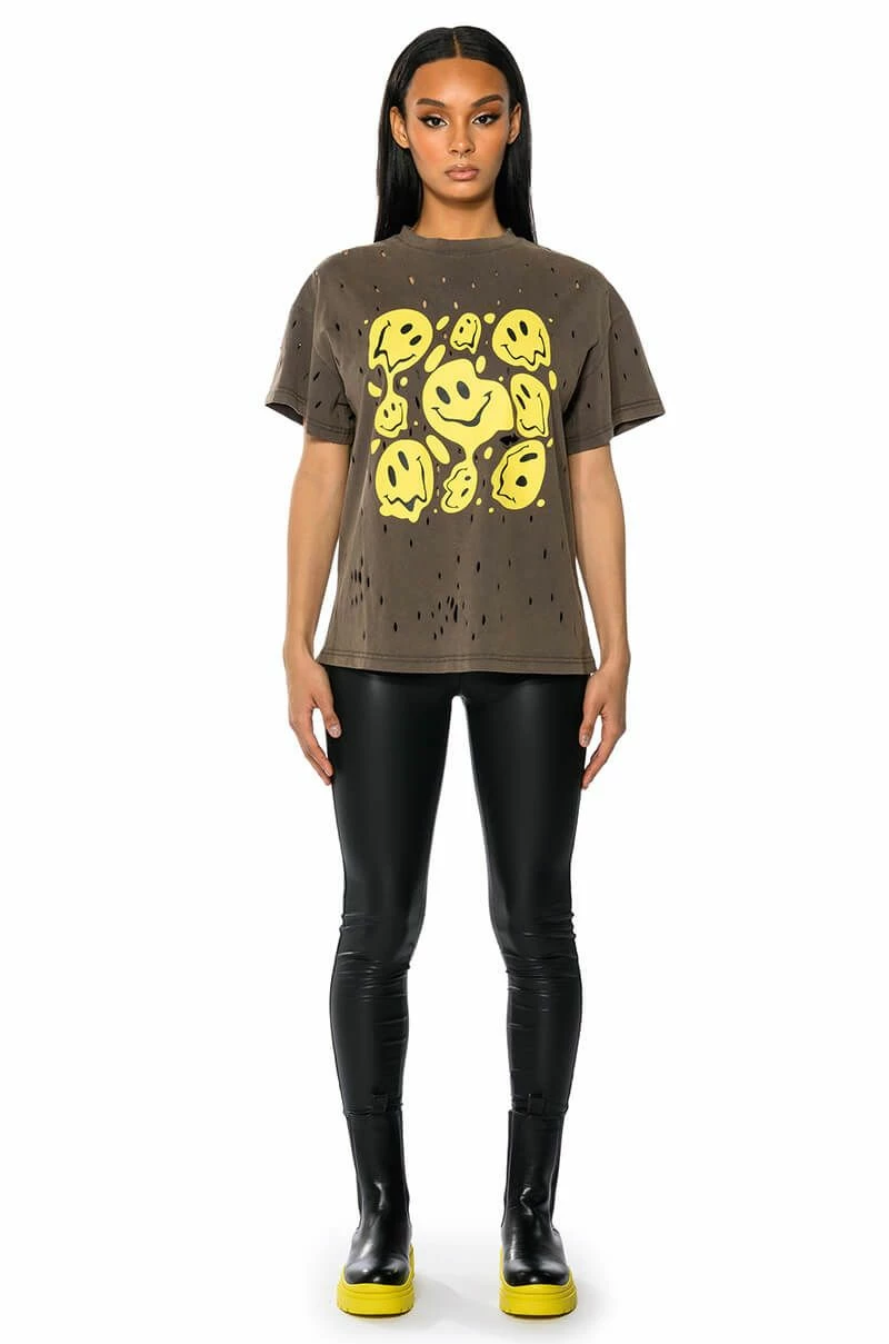 TRIPPY TRIPPY DISTRESSED CREW NECK TSHIRT - Image 2