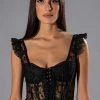 VEN AQUI LACE UP CORSET TOP